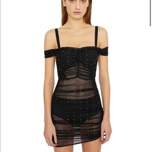 Danielle Guizio Embellished Lynx Ruched Dress